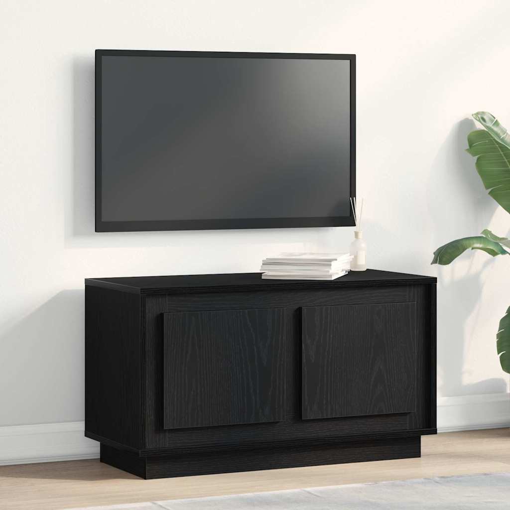 TV-skab Sort eg 80 x 35 x 45 cm Konstrueret træ