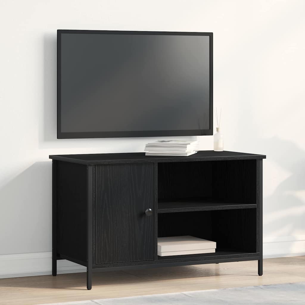 TV-skab Sort eg 80 x 40 x 50 cm Konstrueret træ