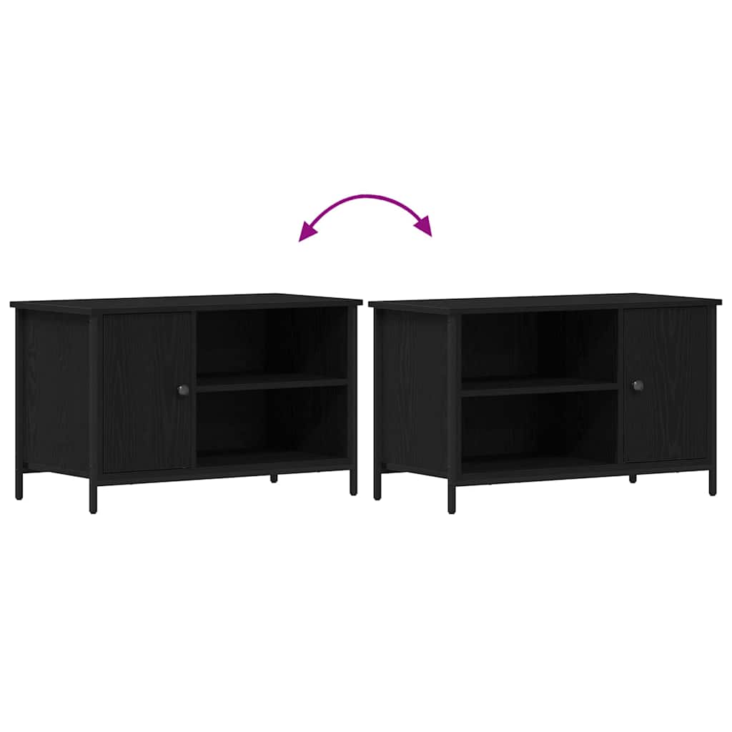 TV-skab Sort eg 80 x 40 x 50 cm Konstrueret træ