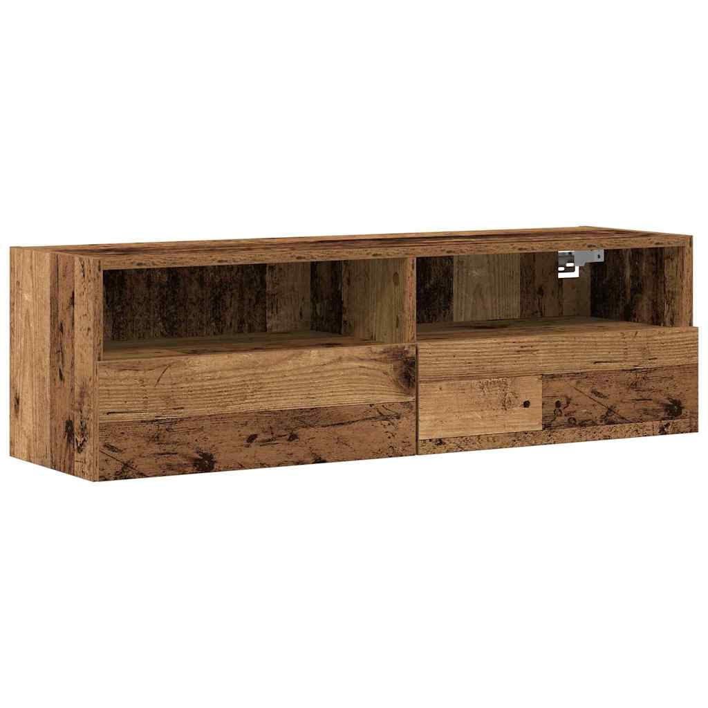TV vægskab 2 pcs Gammelt træ 100 x 30 x 30 cm Konstrueret træ