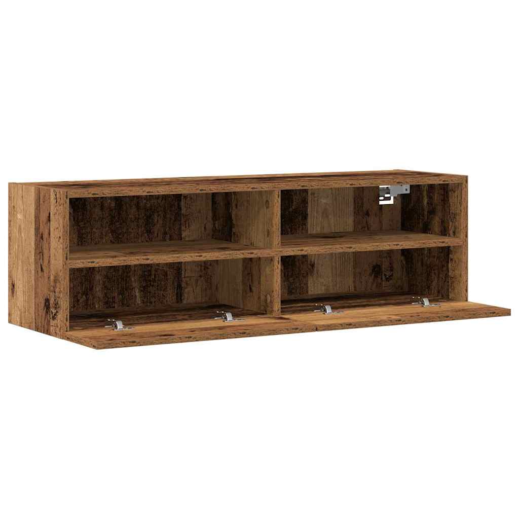 TV vægskab 2 pcs Gammelt træ 100 x 30 x 30 cm Konstrueret træ
