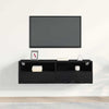 TV vægskab Vægmonteret Sort eg 100 x 30 x 30 cm Konstrueret træ