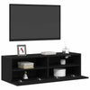 TV vægskab Vægmonteret Sort eg 100 x 30 x 30 cm Konstrueret træ