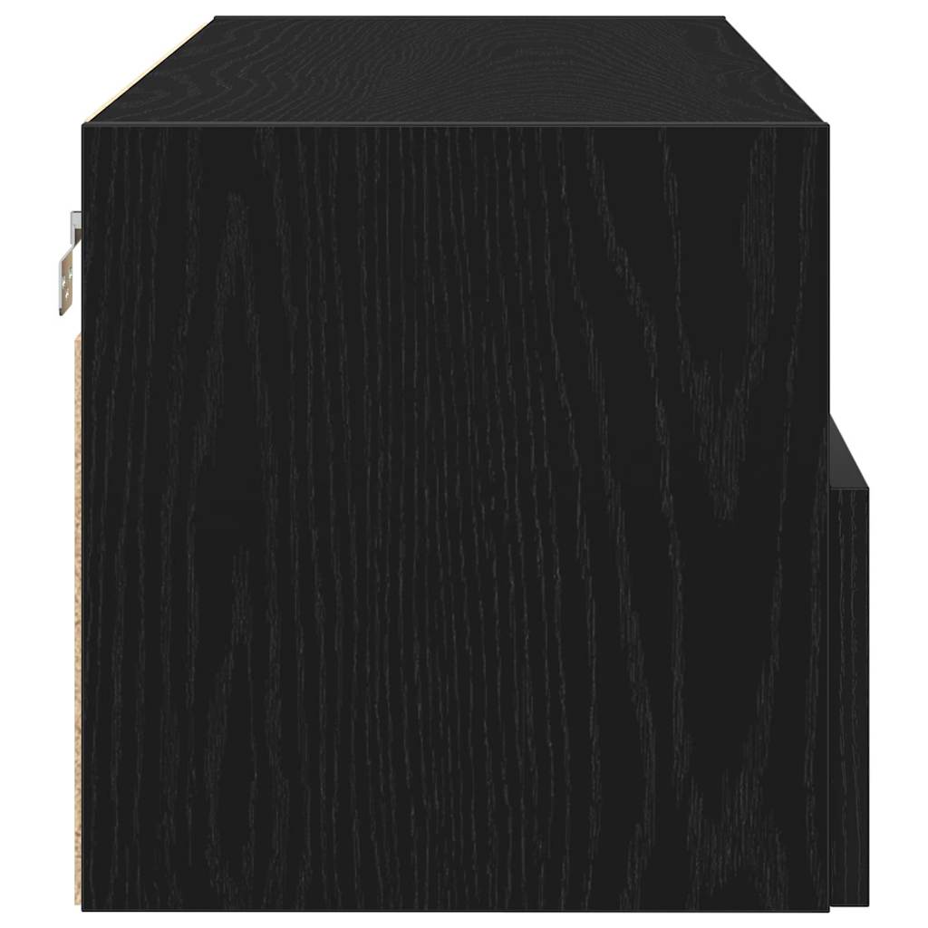 TV vægskab Vægmonteret Sort eg 100 x 30 x 30 cm Konstrueret træ