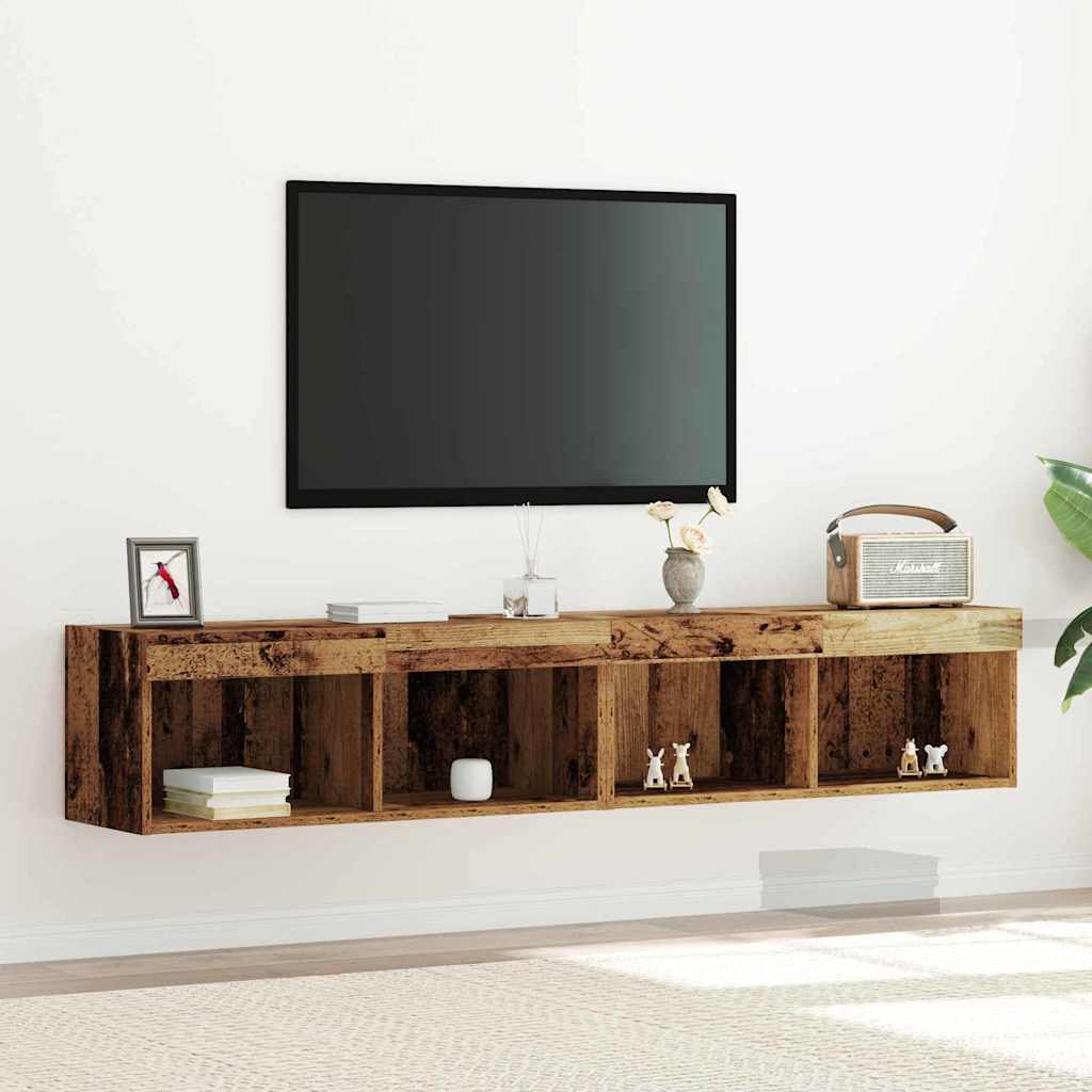 TV-skab 2 pcs Gammelt træ 80 x 30 x 30 cm Konstrueret træ