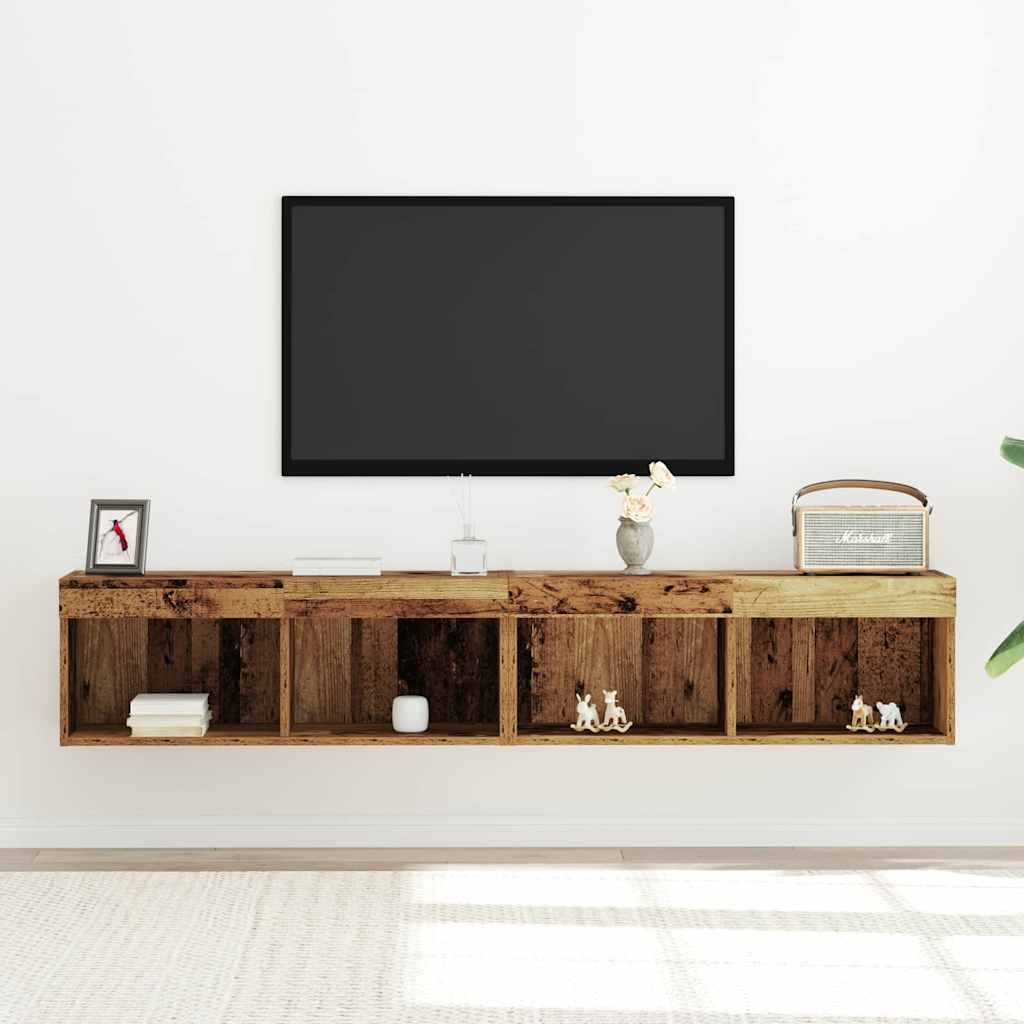 TV-skab 2 pcs Gammelt træ 80 x 30 x 30 cm Konstrueret træ