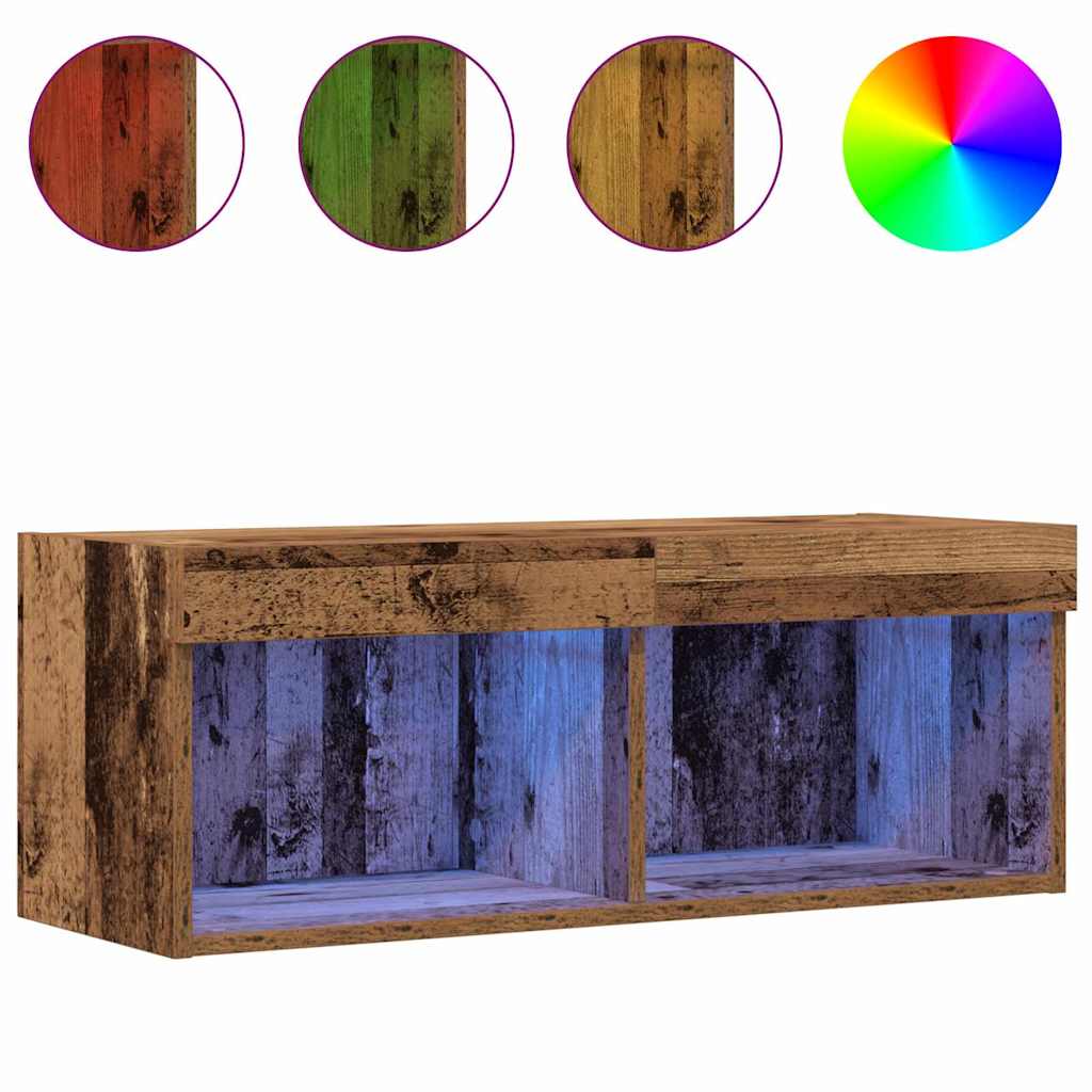 TV-skab 2 pcs Gammelt træ 80 x 30 x 30 cm Konstrueret træ