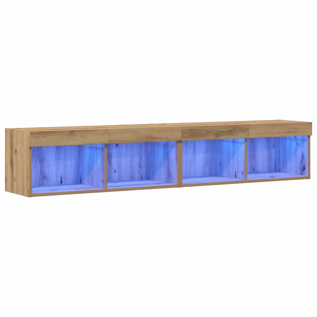 TV-skab 2 pcs Artisan Egetræ 80 x 30 x 30 cm Konstrueret træ