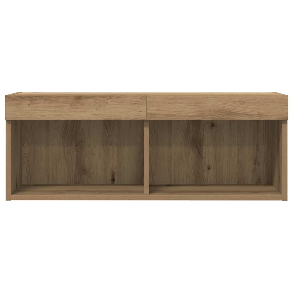 TV-skab 2 pcs Artisan Egetræ 80 x 30 x 30 cm Konstrueret træ