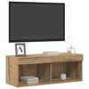 TV-skab 2 pcs Artisan Egetræ 80 x 30 x 30 cm Konstrueret træ