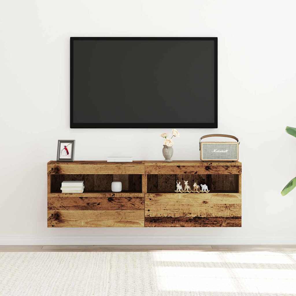 TV vægskab Gammelt træ 60 x 30 x 40 cm Konstrueret træ