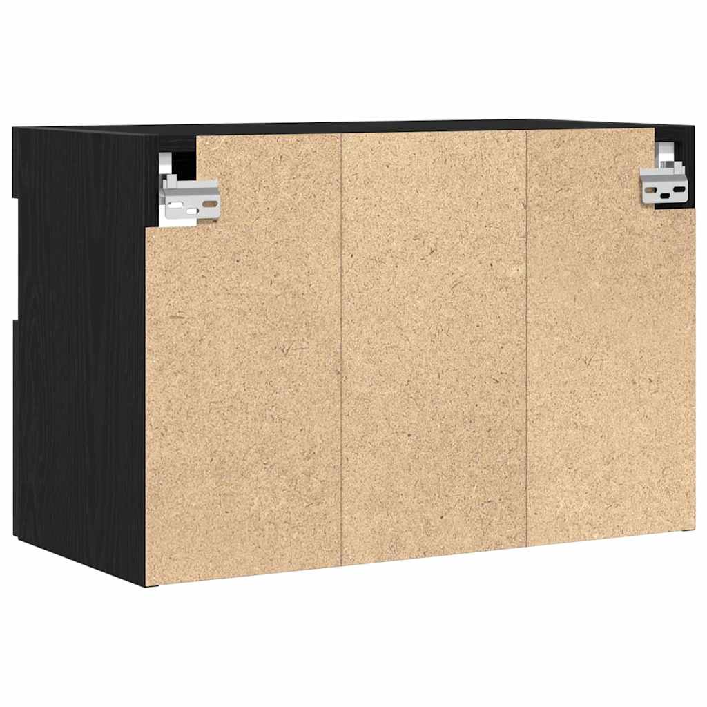 TV vægskab Vægmonteret Sort eg 60 x 30 x 40 cm Konstrueret træ