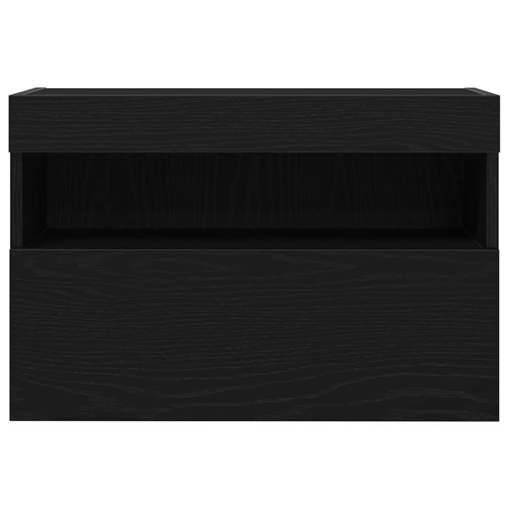 TV vægskab Vægmonteret Sort eg 60 x 30 x 40 cm Konstrueret træ