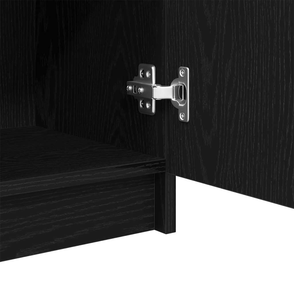Badeværelsesskab Sort eg 32 x 34 x 90 cm Konstrueret træ