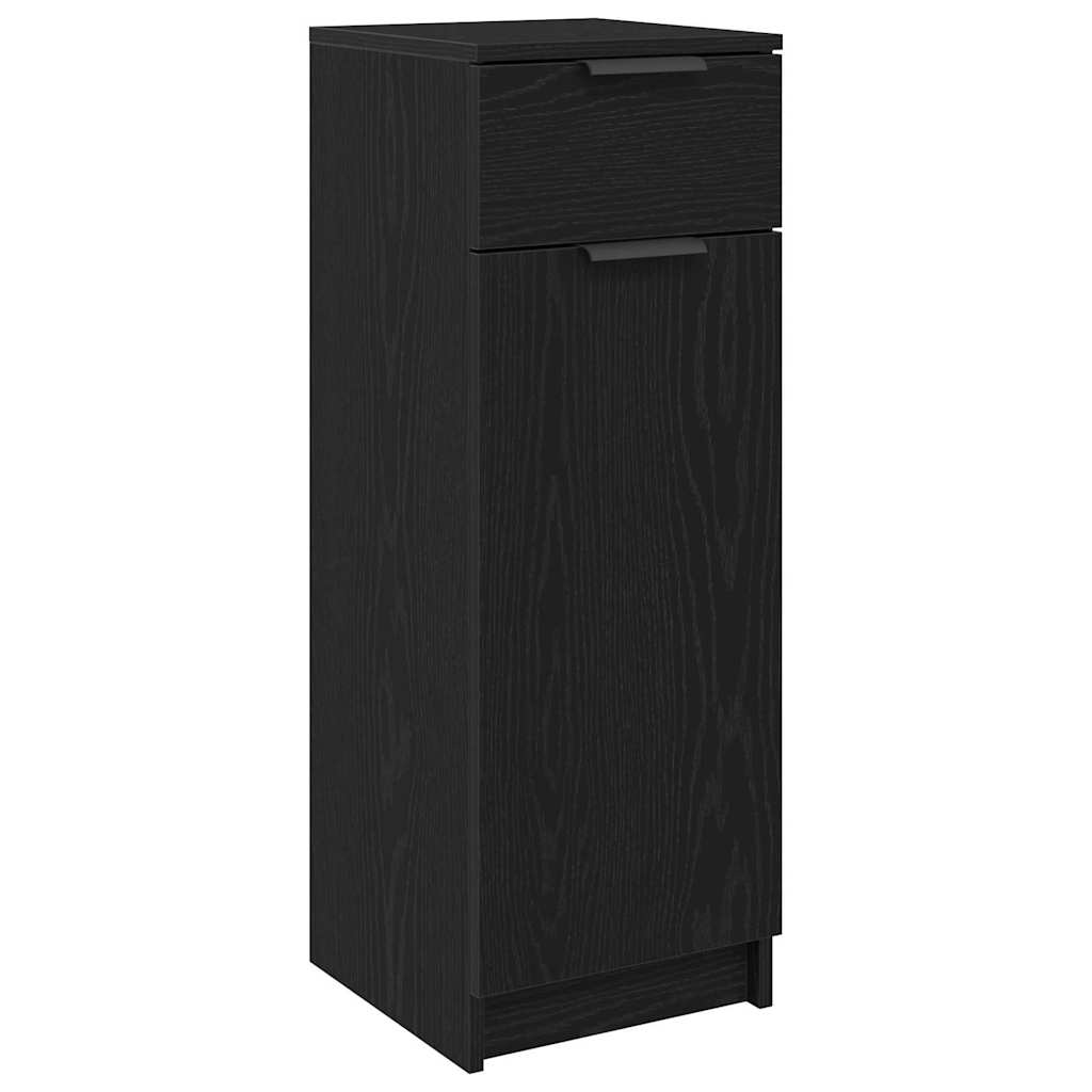 Badeværelsesskab Sort eg 32 x 34 x 90 cm Konstrueret træ