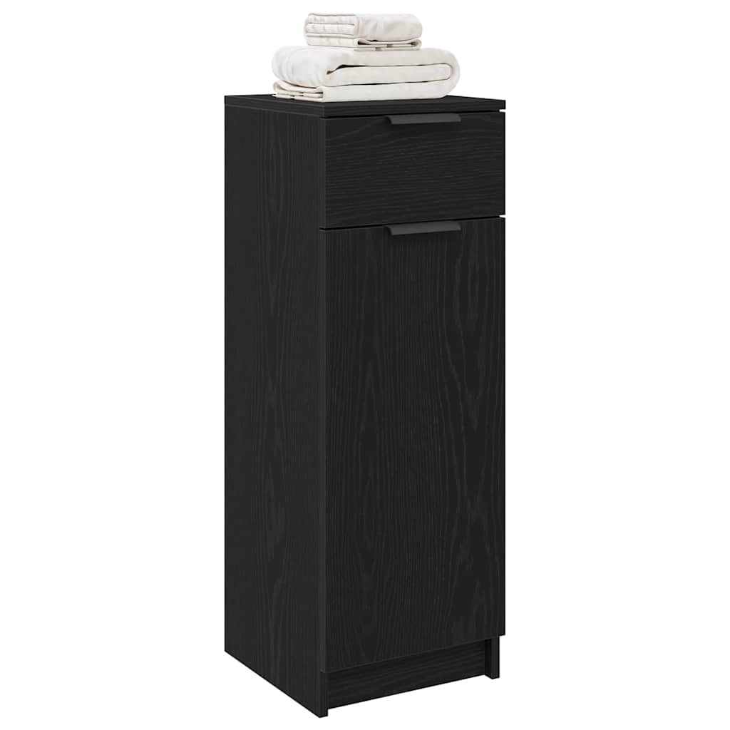 Badeværelsesskab Sort eg 32 x 34 x 90 cm Konstrueret træ