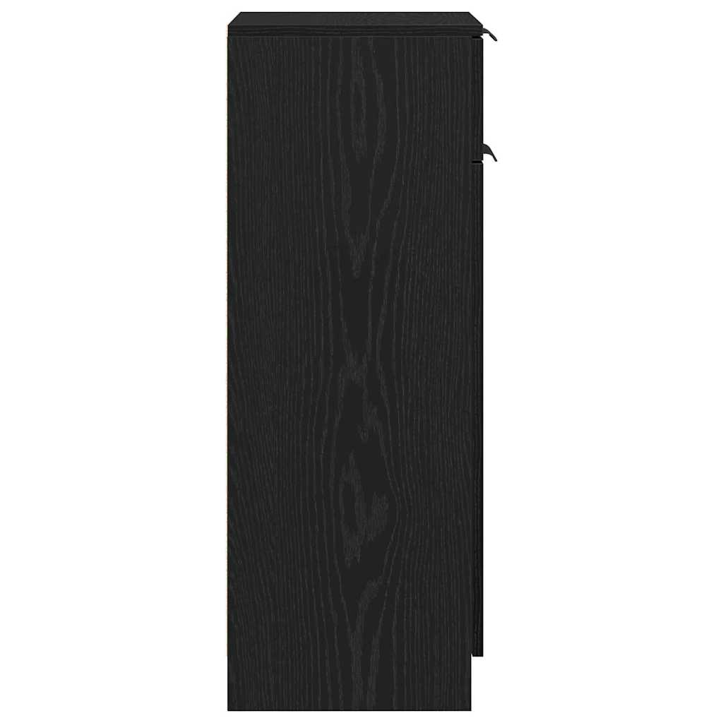 Badeværelsesskab Sort eg 32 x 34 x 90 cm Konstrueret træ
