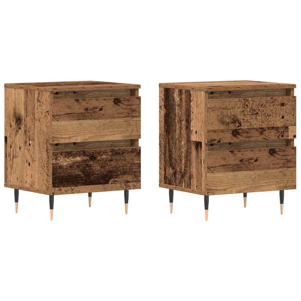 Natskab 2 pcs Gammelt træ 40 x 35 x 50 cm Konstrueret træ