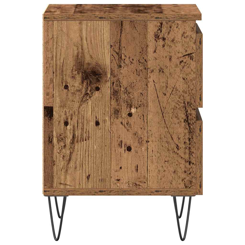 Natskab 2 pcs Gammelt træ 40 x 35 x 50 cm Konstrueret træ