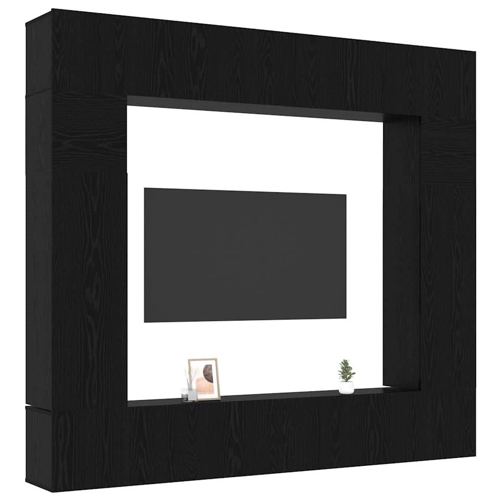 TV-møbelsæt 8 pcs Sort eg 100 x 30 x 30 cm Konstrueret træ