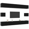 TV-møbelsæt 8 pcs Sort eg 100 x 30 x 30 cm Konstrueret træ