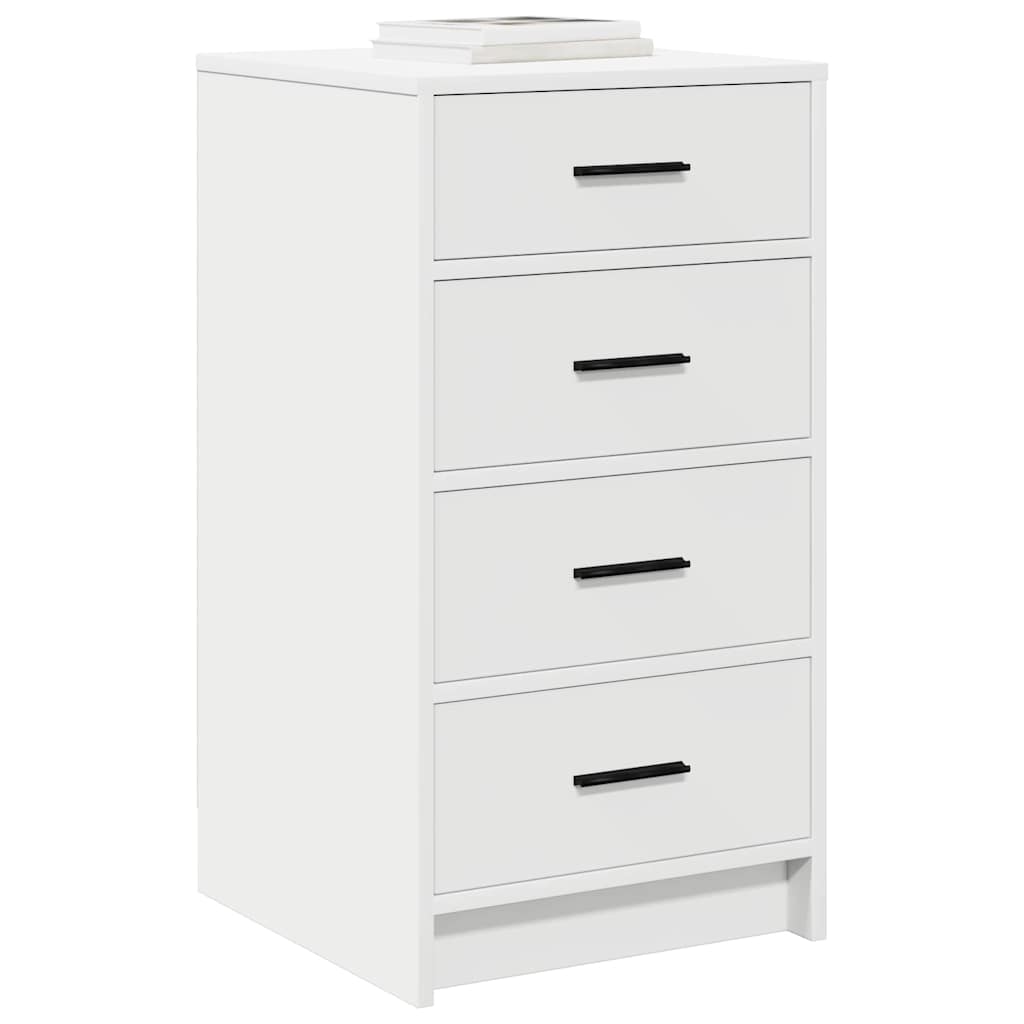 Sideboard med skuffe Hvid 40 x 41 x 75 cm Konstrueret træ