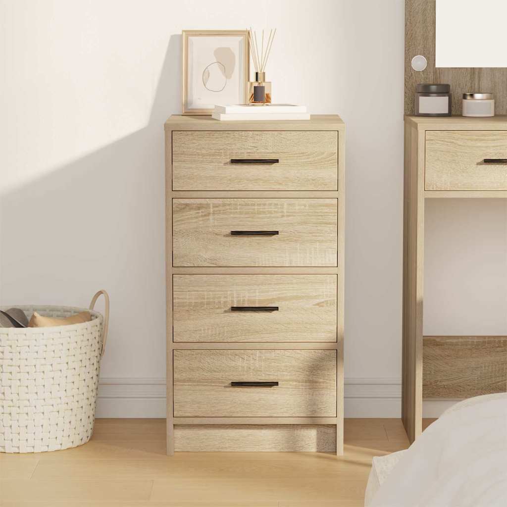 Sideboard med skuffe Sonoma-eg 40 x 41 x 75 cm Konstrueret træ