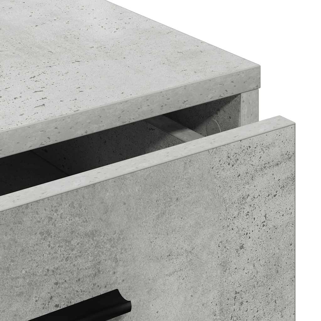 Sideboard med skuffe Betongrå 40 x 41 x 75 cm Konstrueret træ
