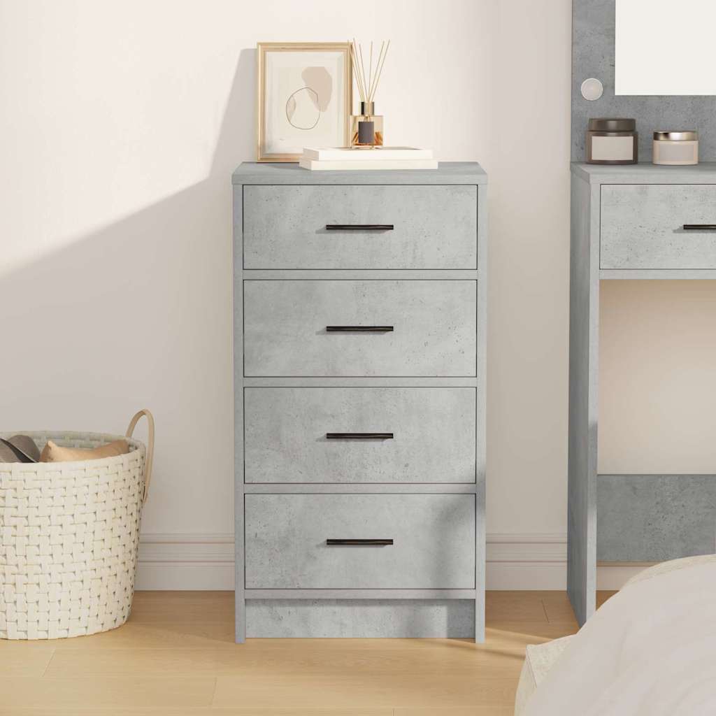 Sideboard med skuffe Betongrå 40 x 41 x 75 cm Konstrueret træ