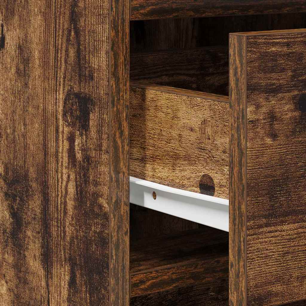 Sideboard med skuffe Røget eg 40 x 41 x 75 cm Konstrueret træ