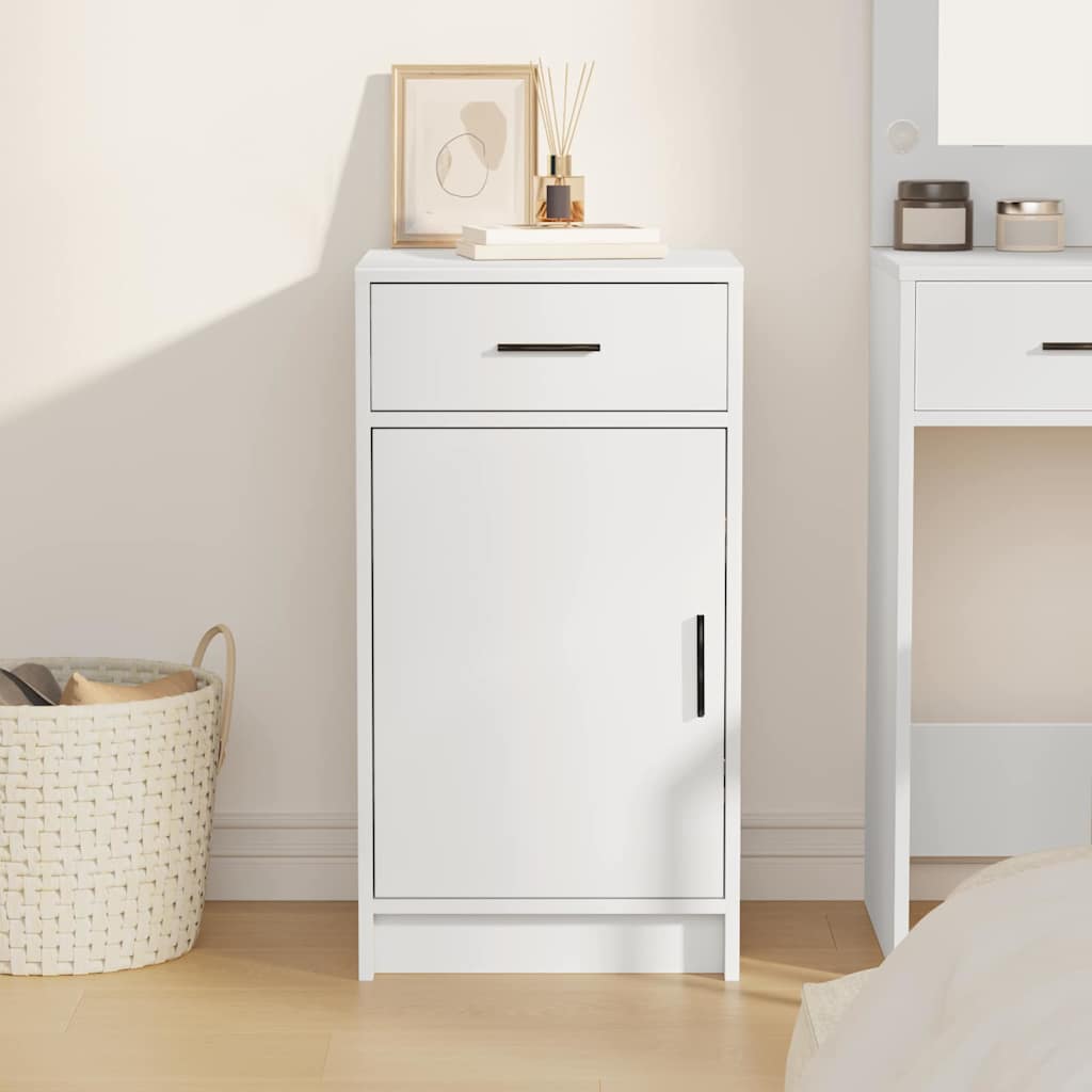 Sideboard med skuffe Hvid 40 x 40.5 x 75 cm Konstrueret træ