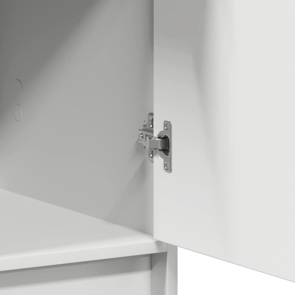 Highboard med skuffe Hvid 40 x 40,5 x 135 cm Konstrueret træ