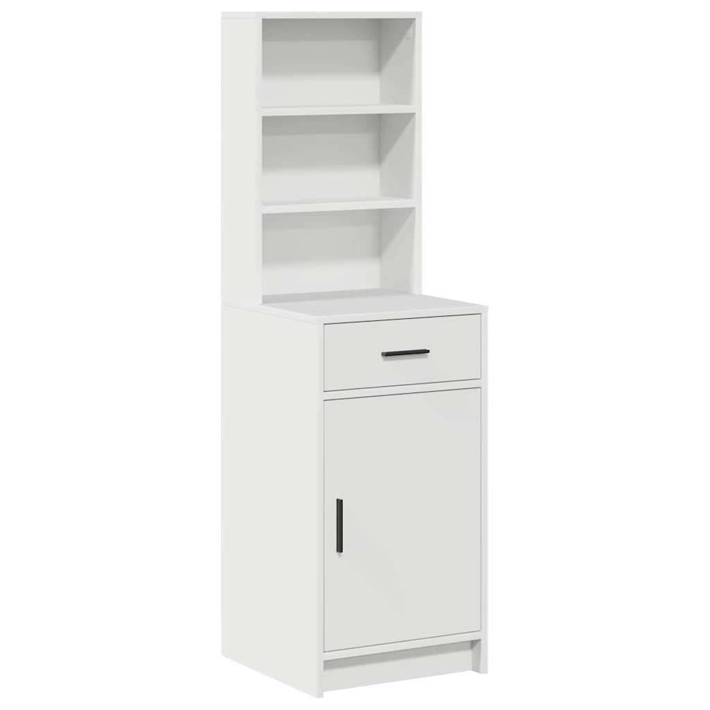 Highboard med skuffe Hvid 40 x 40,5 x 135 cm Konstrueret træ
