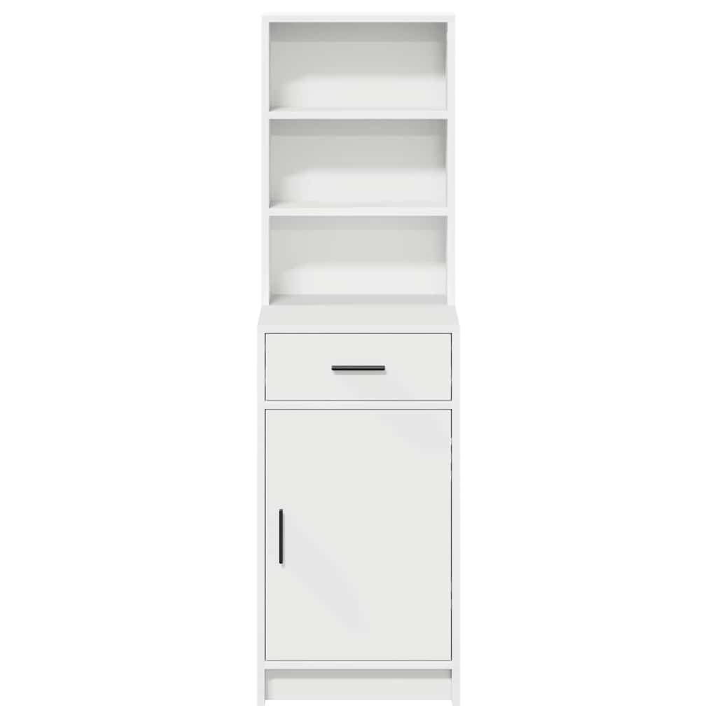 Highboard med skuffe Hvid 40 x 40,5 x 135 cm Konstrueret træ
