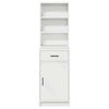 Highboard med skuffe Hvid 40 x 40,5 x 135 cm Konstrueret træ