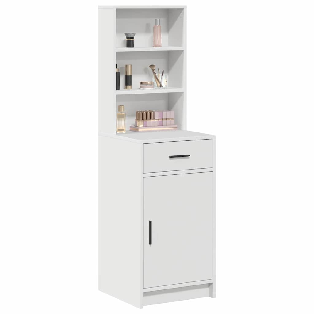 Highboard med skuffe Hvid 40 x 40,5 x 135 cm Konstrueret træ