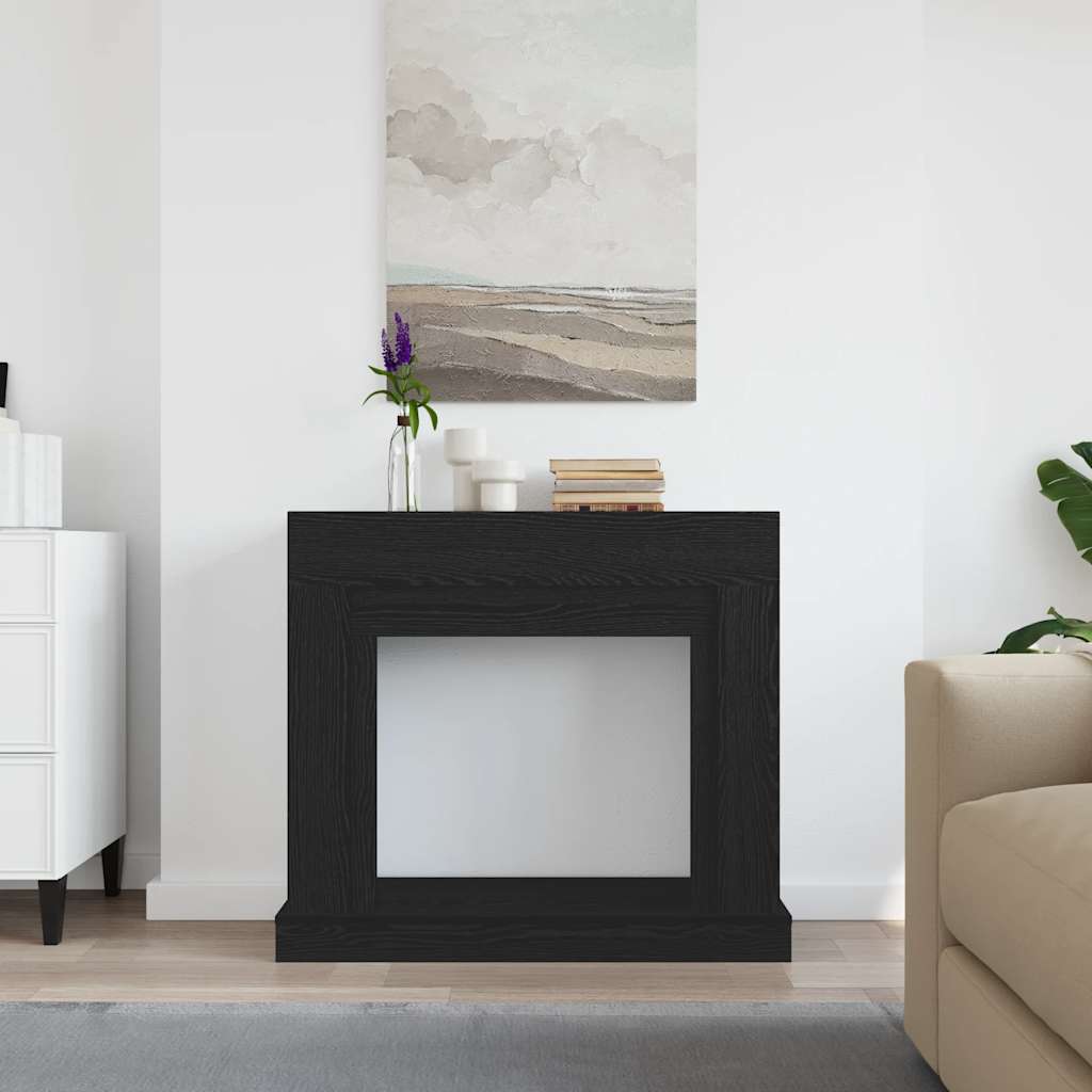 forsats til pejs 100x30x87,5 cm konstrueret træ sort-eg