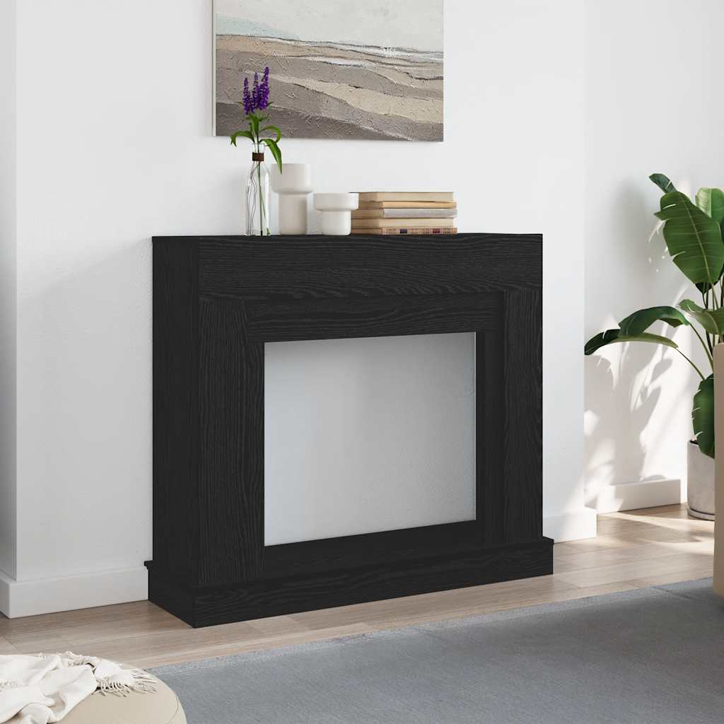 forsats til pejs 100x30x87,5 cm konstrueret træ sort-eg