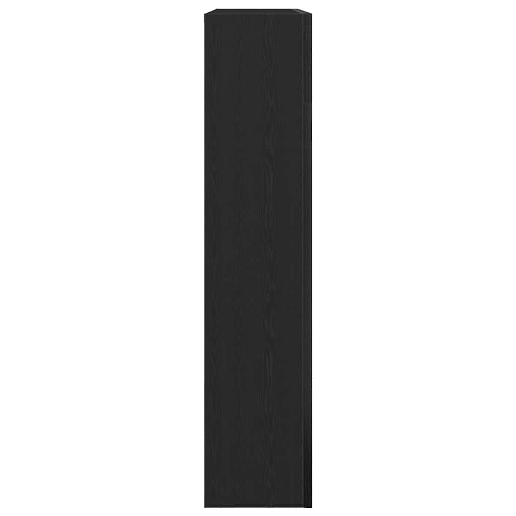 forsats til pejs 81x18x82 cm konstrueret træ sort egetræ