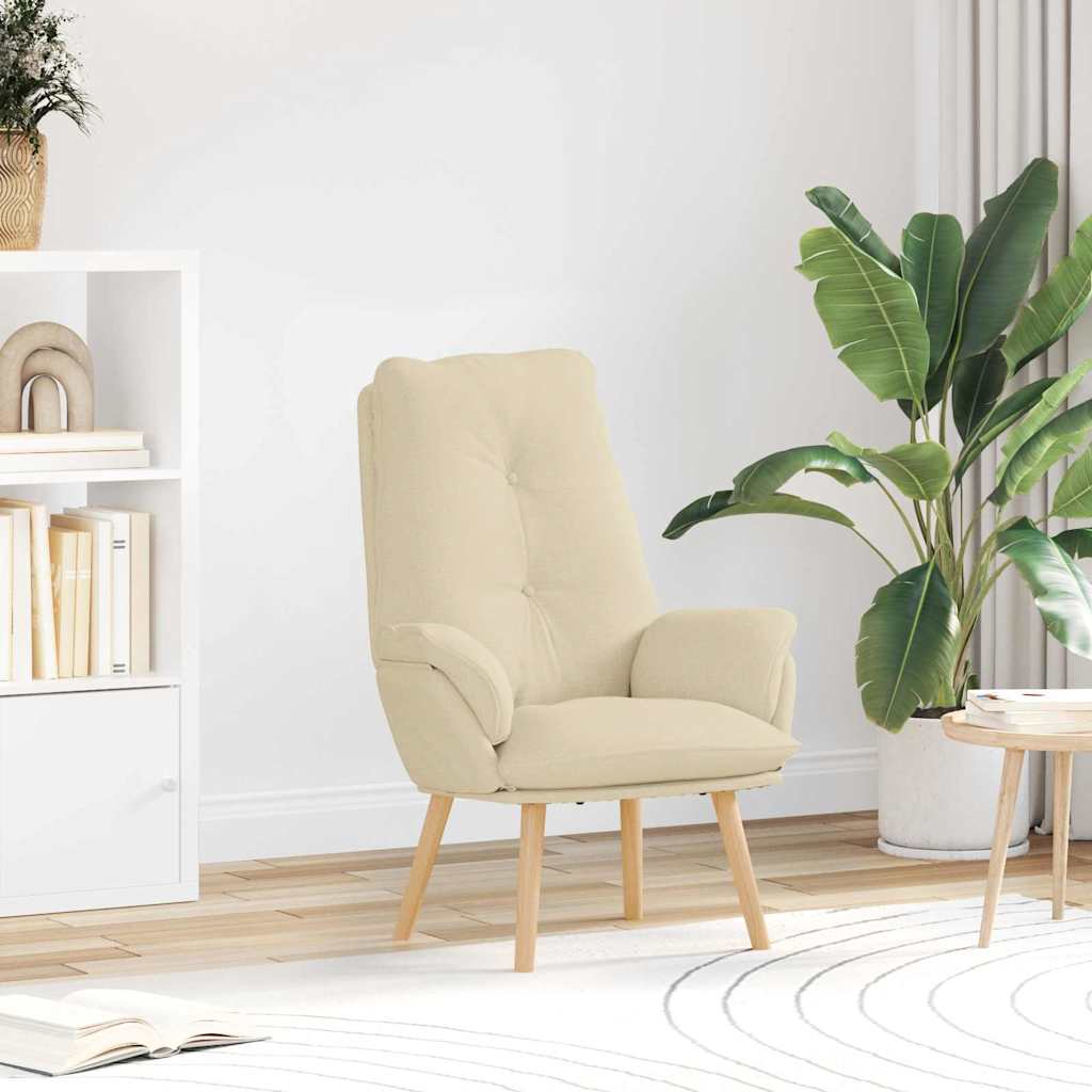 Afslappende stol Creme 69 x 74 x 93 cm Stof