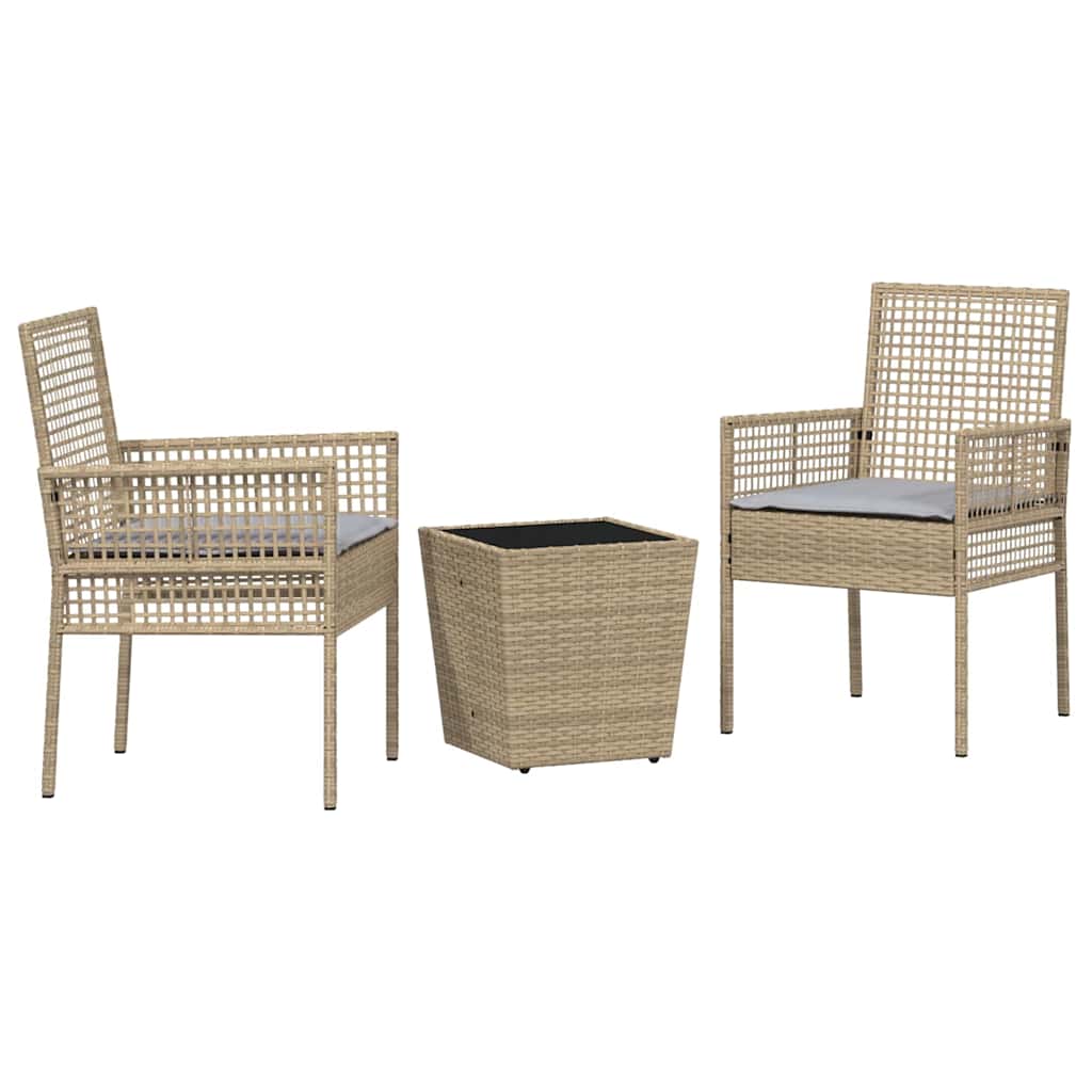 Have Bistro Sæt 3 pcs Beige Poly rattan