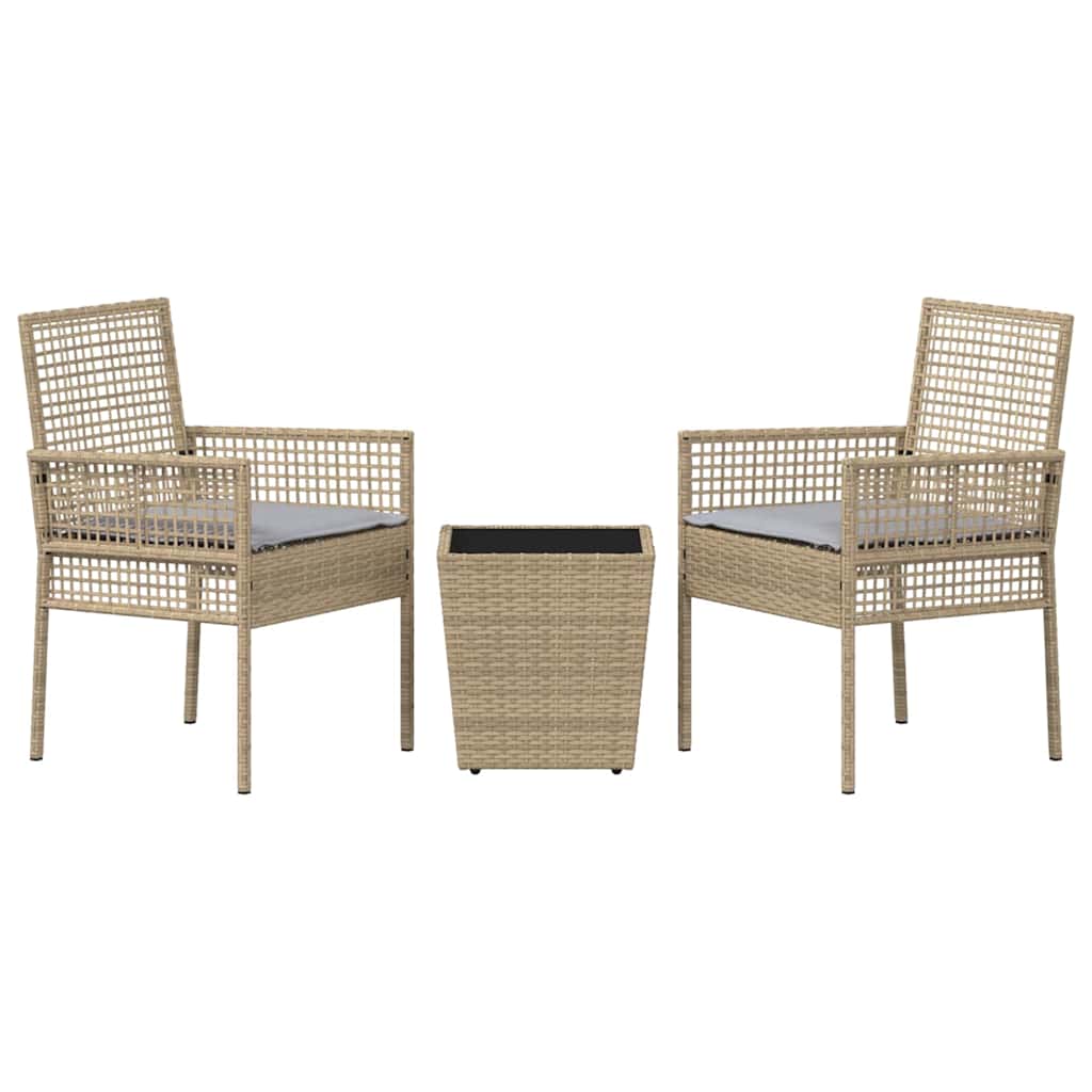 Have Bistro Sæt 3 pcs Beige Poly rattan