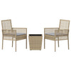 Have Bistro Sæt 3 pcs Beige Poly rattan