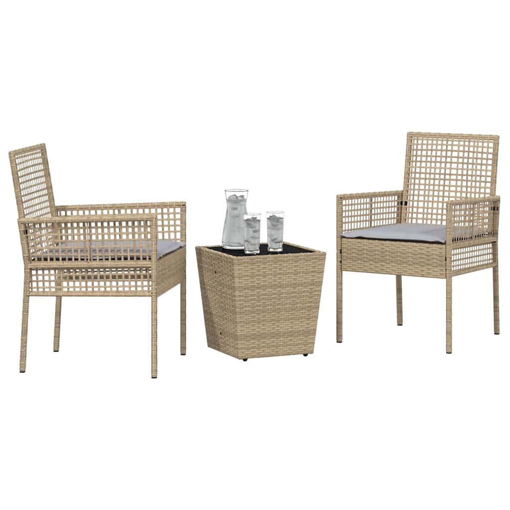 Have Bistro Sæt 3 pcs Beige Poly rattan