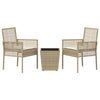 Have Bistro Sæt 3 pcs Beige Poly rattan