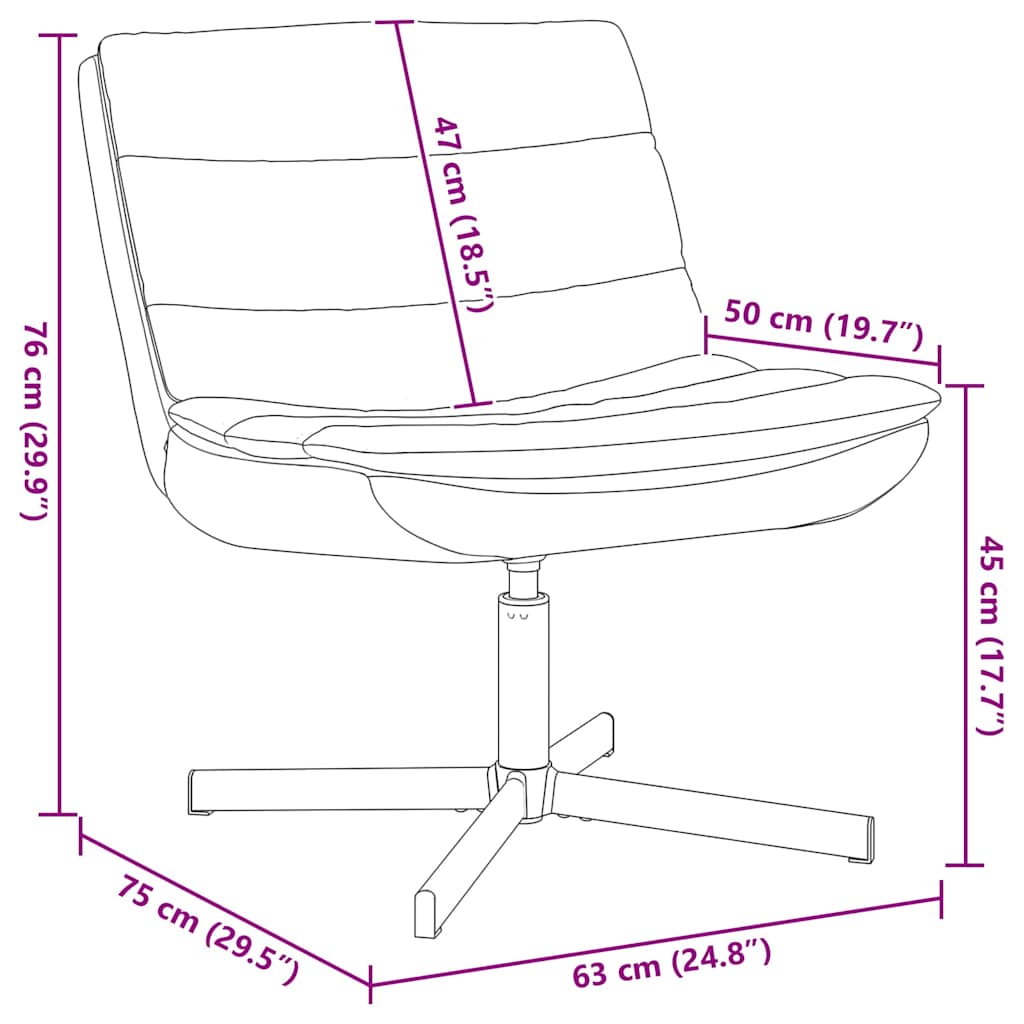 Drejestol Brun 63 x 75 x 76 cm Antik PU