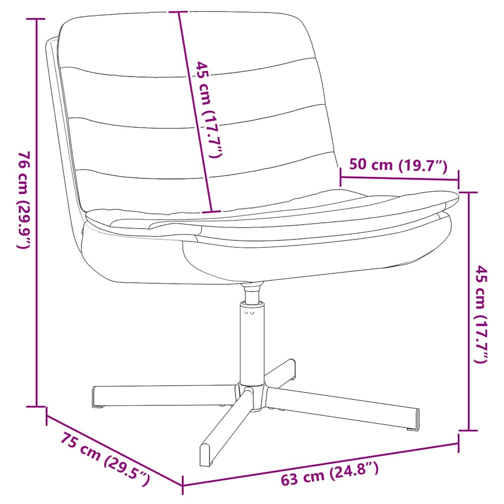 Drejestol Creme 63 x 75 x 76 cm Stof