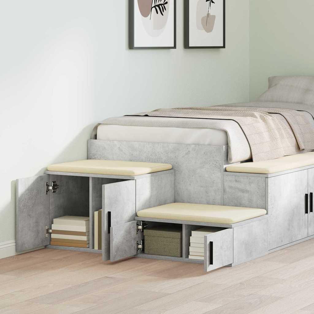 Opbevaringsskab Betongrå 118 x 41 x 40 cm Konstrueret træ