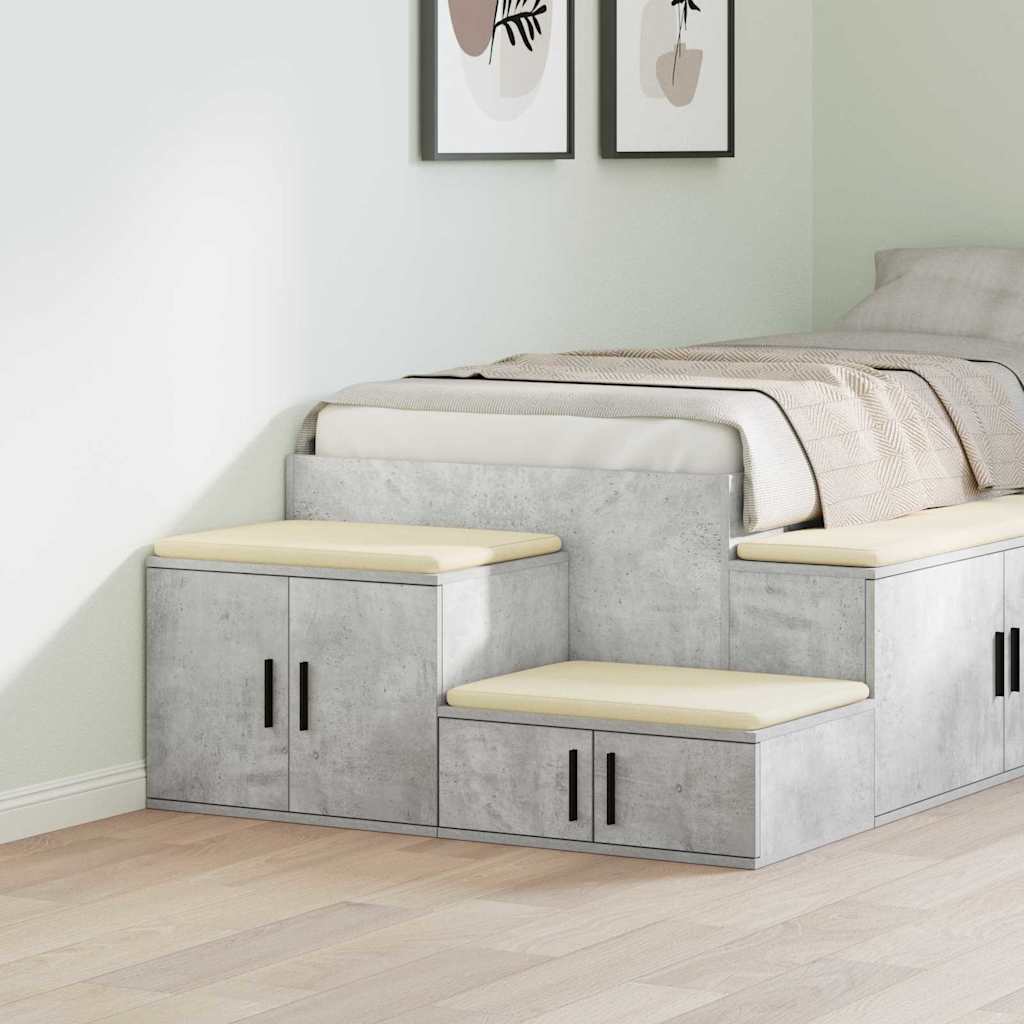 Opbevaringsskab Betongrå 103 x 41 x 40 cm Konstrueret træ