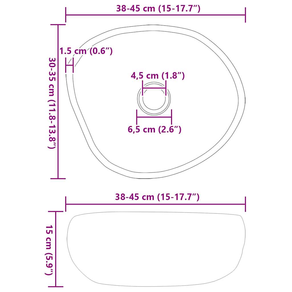 Vask Lysegrå (38-45) x (30-35) x 15 cm Flodsten